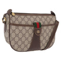 GUCCI GG Supreme Web Sherry Line Bag PVC Beige Gold 001 123 6177 Auth ka6578