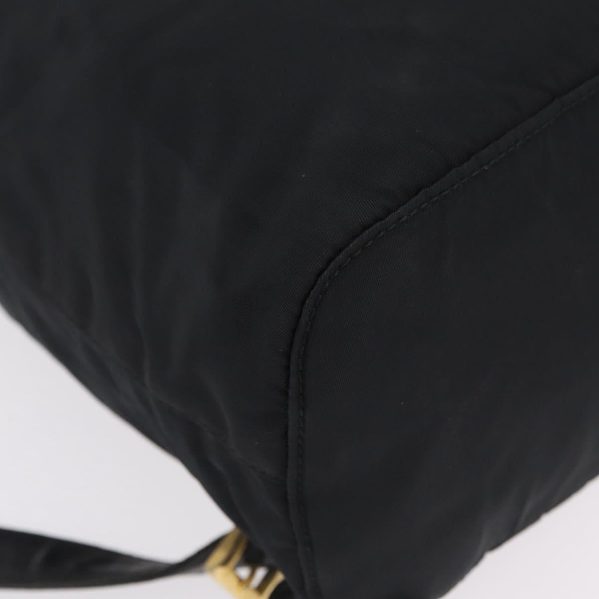 PRADA Backpack Nylon Black Gold Auth ka6591