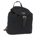 PRADA Backpack Nylon Black Gold Auth ka6591