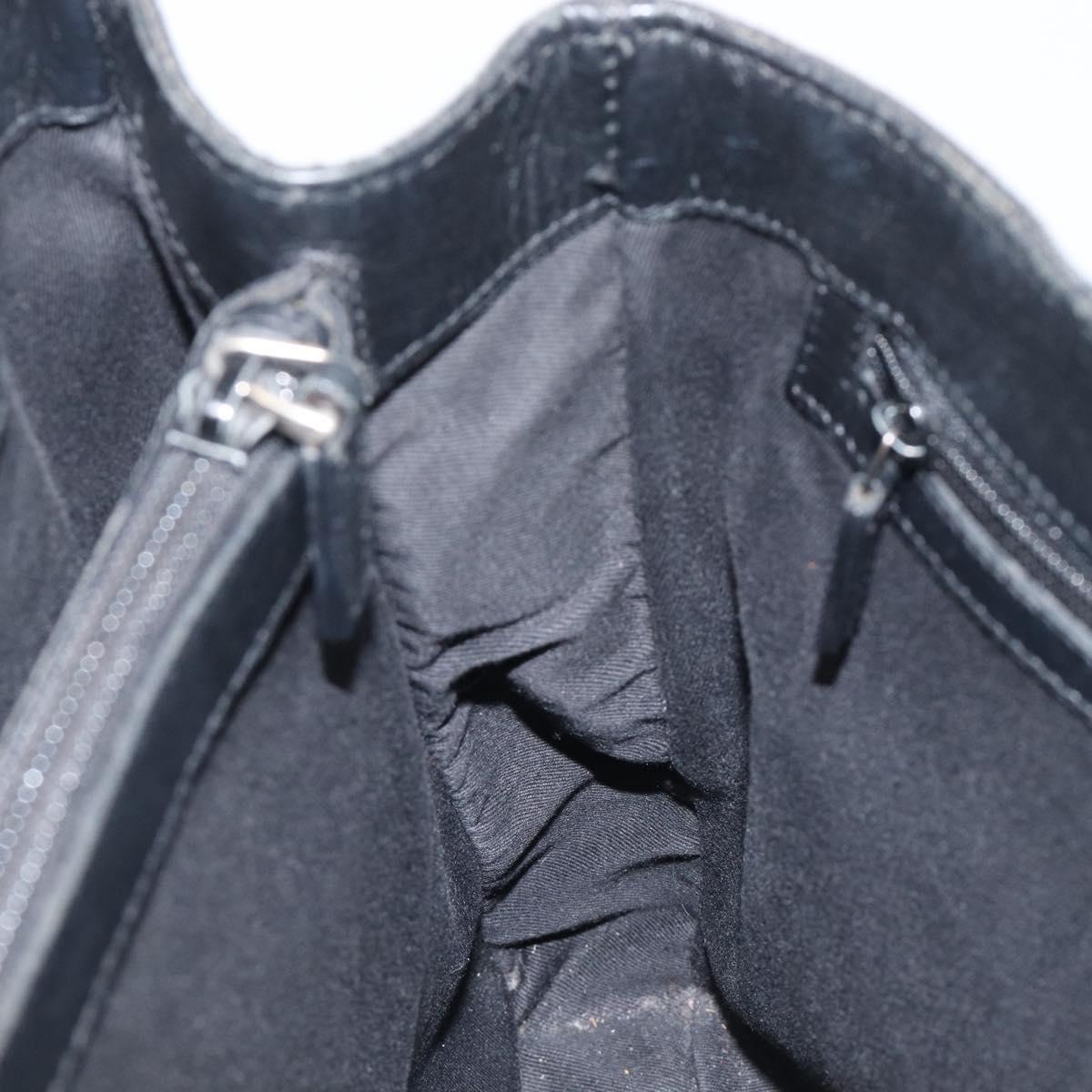 GUCCI GG Canvas Bamboo Hand Bag Black 112526 Auth ka6667