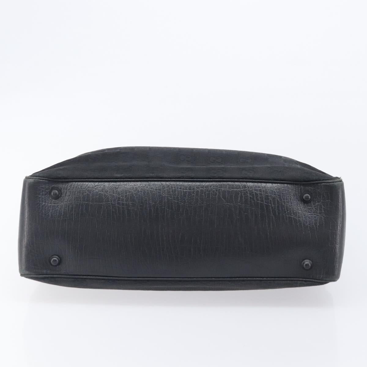 GUCCI GG Canvas Bamboo Hand Bag Black 112526 Auth ka6667