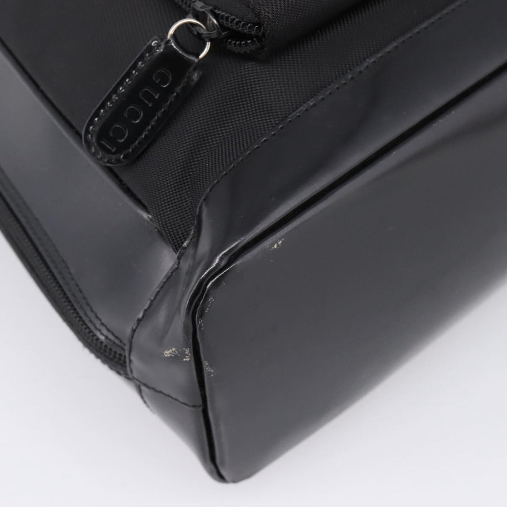 GUCCI Bamboo Shoulder Bag Nylon Black 003 2058 0059 5 Auth ka6673