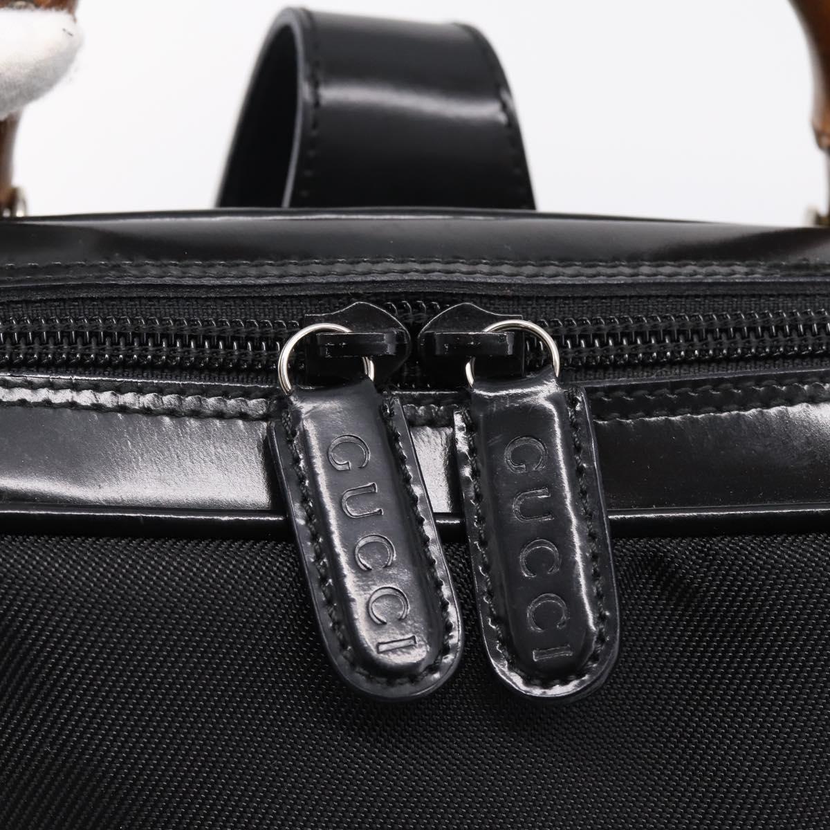 GUCCI Bamboo Shoulder Bag Nylon Black 003 2058 0059 5 Auth ka6673