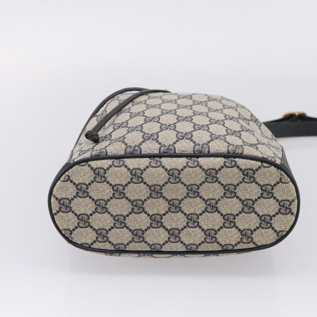 GUCCI GG Supreme Sherry Line Shoulder Bag PVC Navy Gold 41 02 034 Auth ka6694
