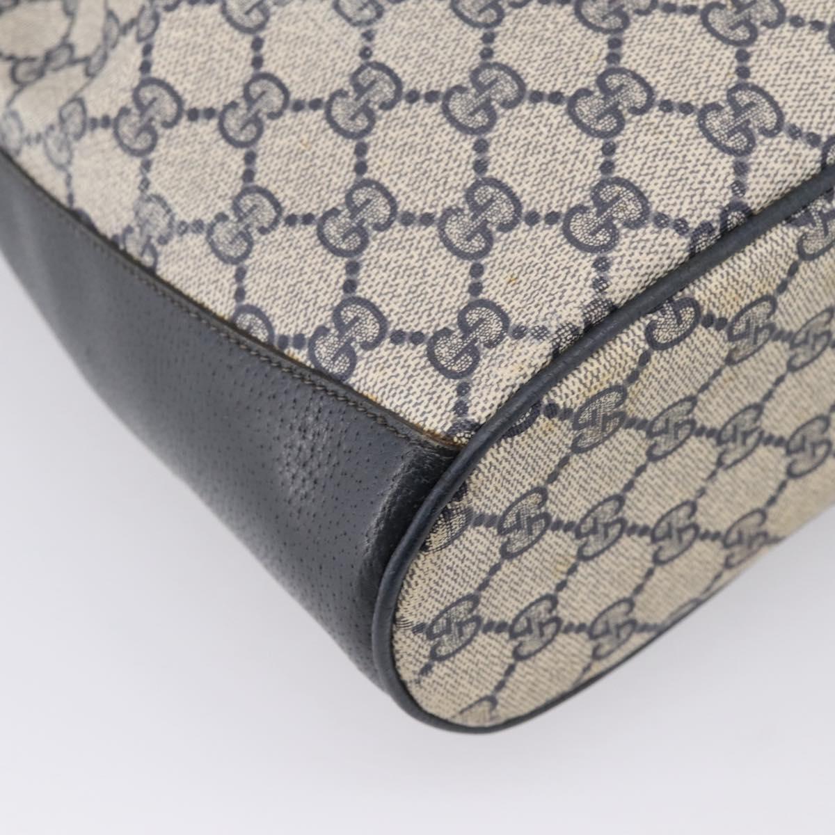 GUCCI GG Supreme Sherry Line Shoulder Bag PVC Navy Gold 41 02 034 Auth ka6694