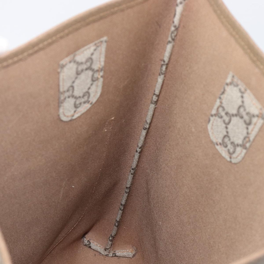 GUCCI GG Plus Tote Bag PVC Leather Beige Gold Tone Auth ka6742