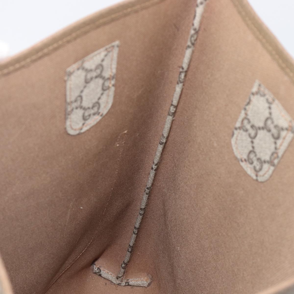 GUCCI GG Plus Tote Bag PVC Leather Beige Gold Tone Auth ka6742