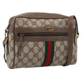 GUCCI GG Supreme Web Sherry Line Shoulder Bag PVC Beige 98 02 004 Auth ka6747
