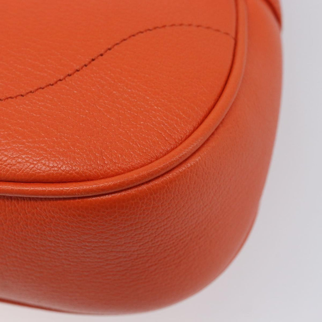 GUCCI GG Marmont Aphrodite Small Shoulder Bag Leather Orange 731817 Auth ka6775M