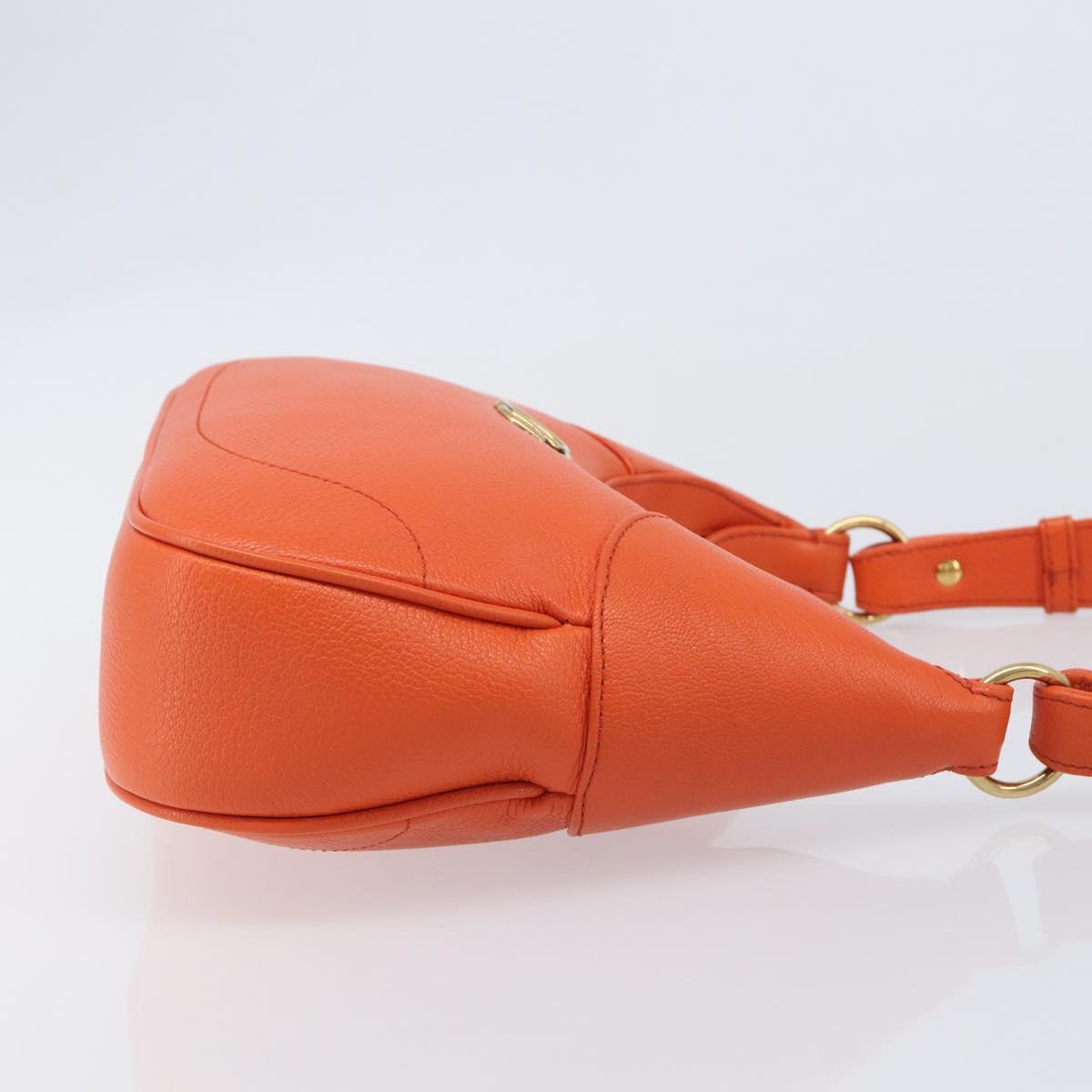 GUCCI GG Marmont Aphrodite Small Shoulder Bag Leather Orange 731817 Auth ka6775M