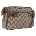 GUCCI GG Supreme Web Sherry Line Bag PVC Beige Gold 66 02 049 Auth ka6812