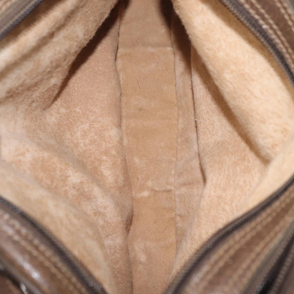 GUCCI GG Supreme Web Sherry Line Bag PVC Beige Gold 66 02 049 Auth ka6812