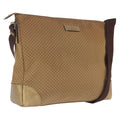 GUCCI Micro GG Canvas Shoulder Bag Nylon Outlet Brown Silver 257301 Auth ka6862