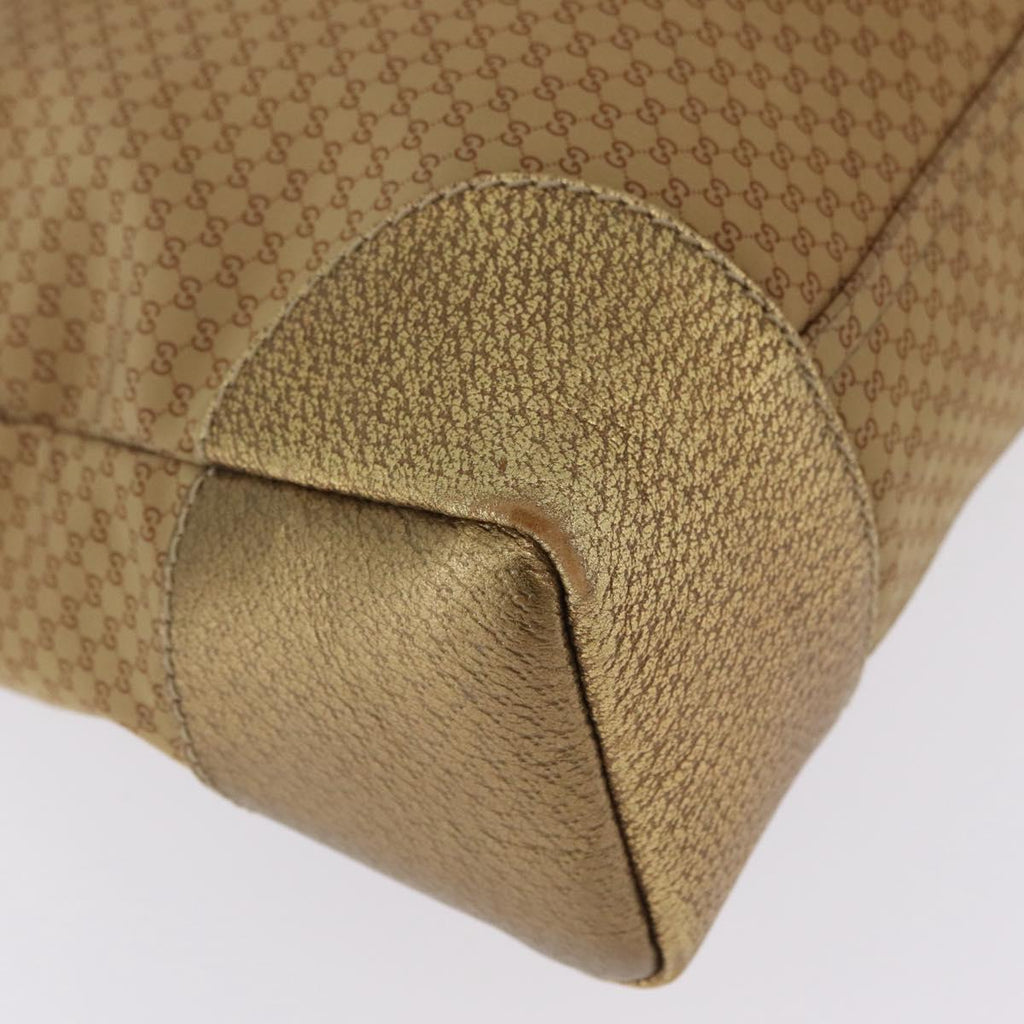 GUCCI Micro GG Canvas Shoulder Bag Nylon Outlet Brown Silver 257301 Auth ka6862