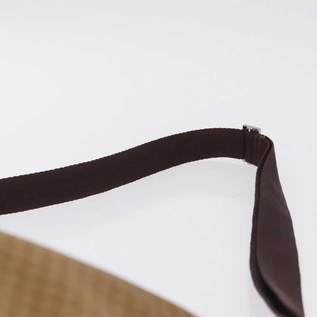 GUCCI Micro GG Canvas Shoulder Bag Nylon Outlet Brown Silver 257301 Auth ka6862