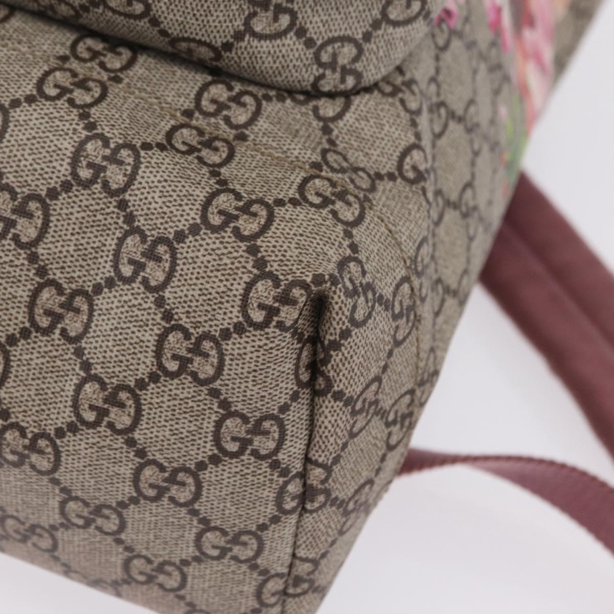 GUCCI GG Blooms Backpack PVC Beige Silver 405019 Auth ka6863V