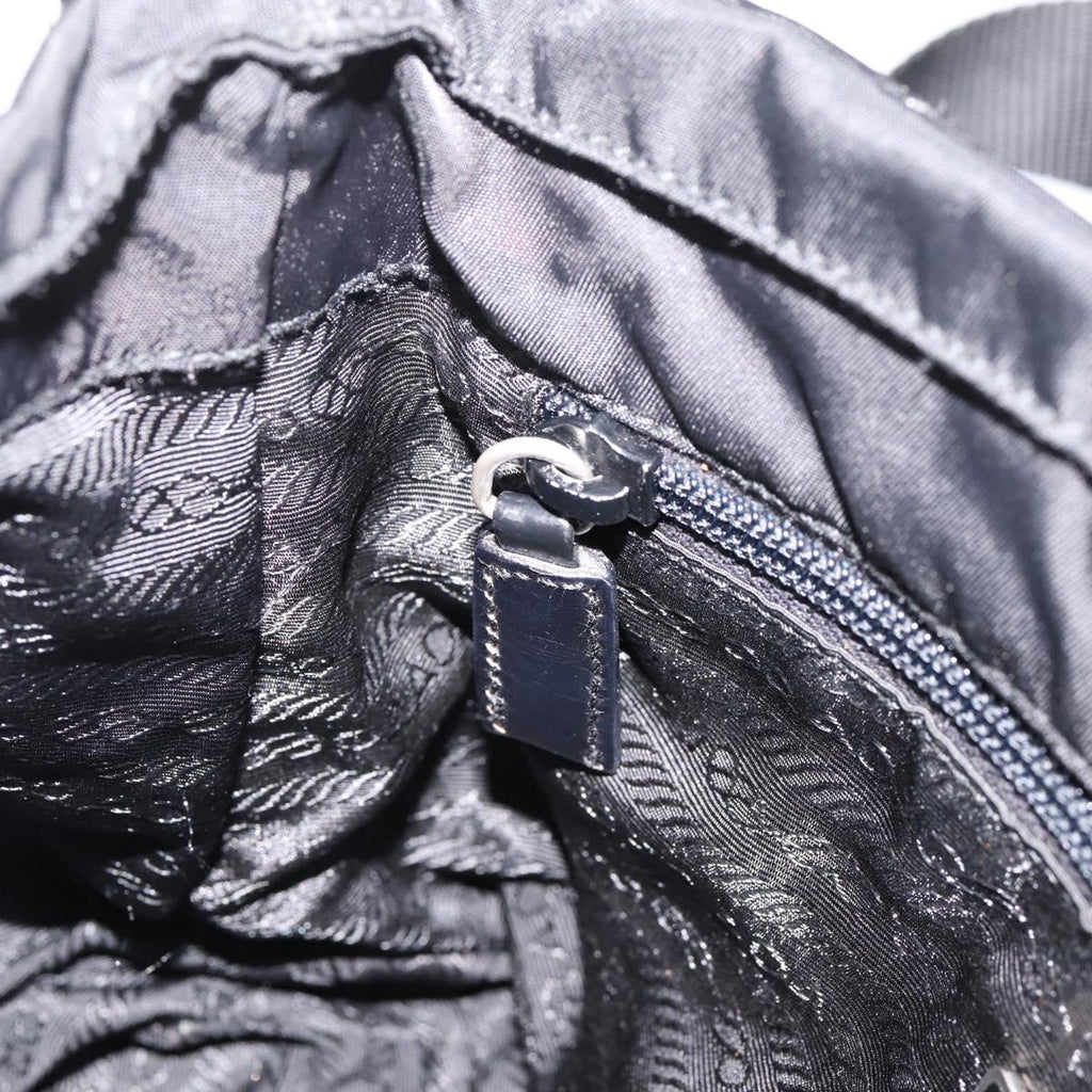 PRADA Shoulder Bag Nylon Black Silver Auth ki6826