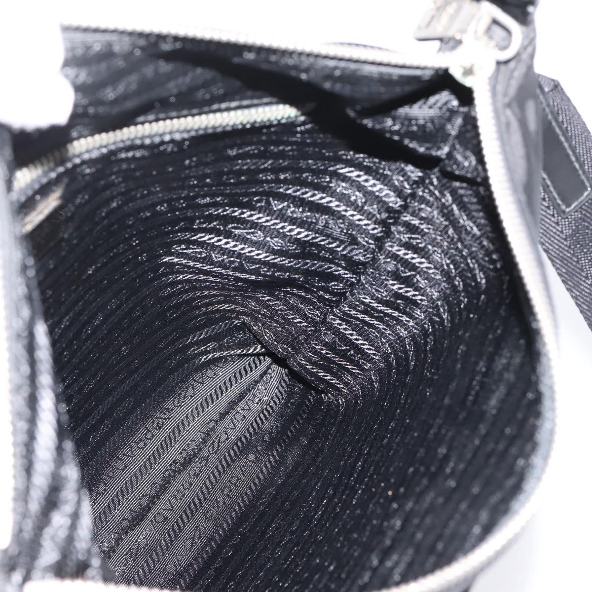 PRADA Shoulder Bag Nylon Black Silver Auth ki6913A