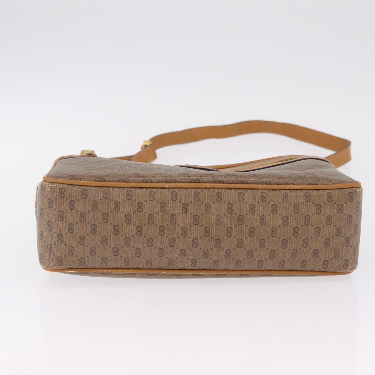 GUCCI Micro GG Shoulder Bag PVC Beige Gold Tone 001 113 0942 Auth ki6963