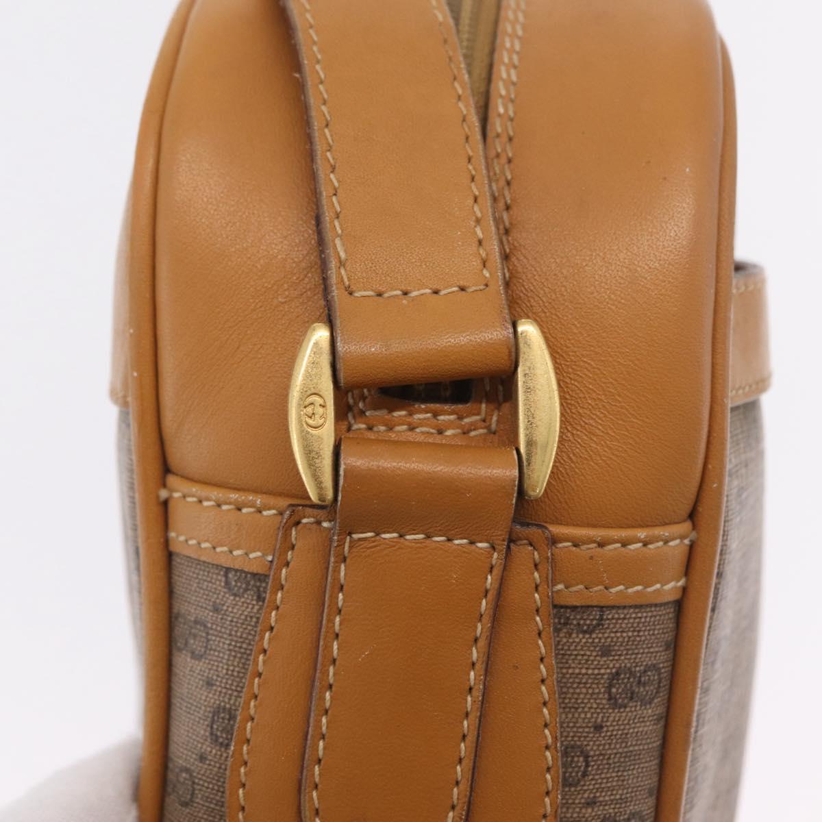 GUCCI Micro GG Shoulder Bag PVC Beige Gold Tone 001 113 0942 Auth ki6963