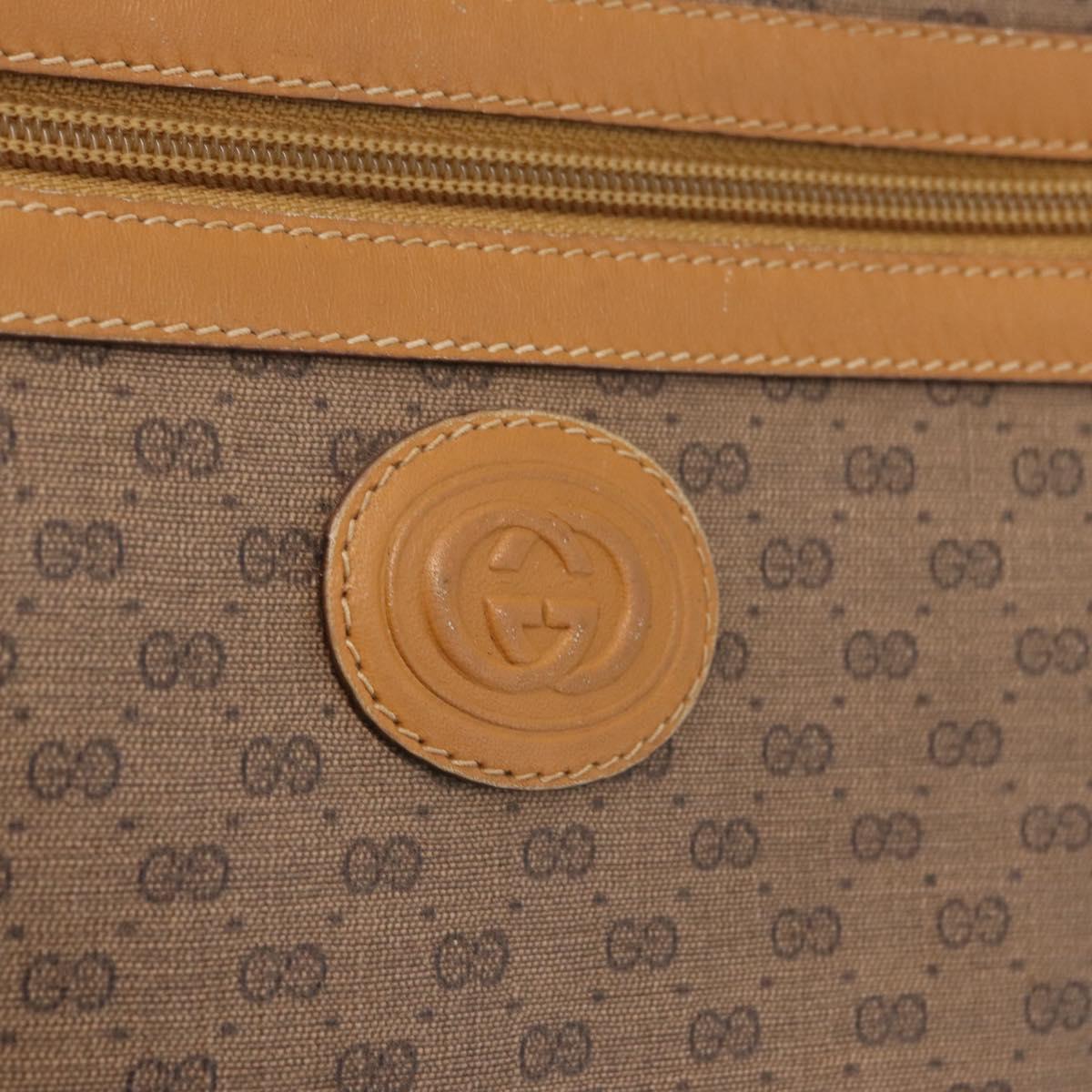 GUCCI Micro GG Shoulder Bag PVC Beige Gold Tone 001 113 0942 Auth ki6963