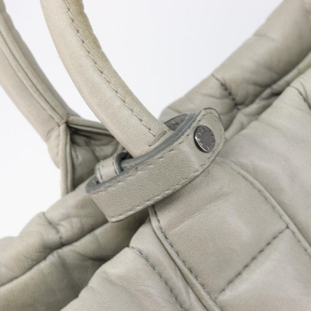PRADA Nappa Bomber Hand Bag Leather 2way Gray Auth LN154