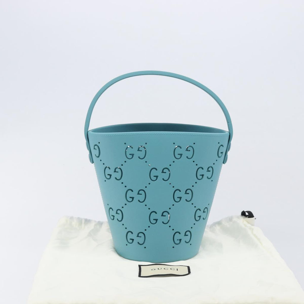 GUCCI Children's Hand Bag rubber Blue 723051 Auth LN238M