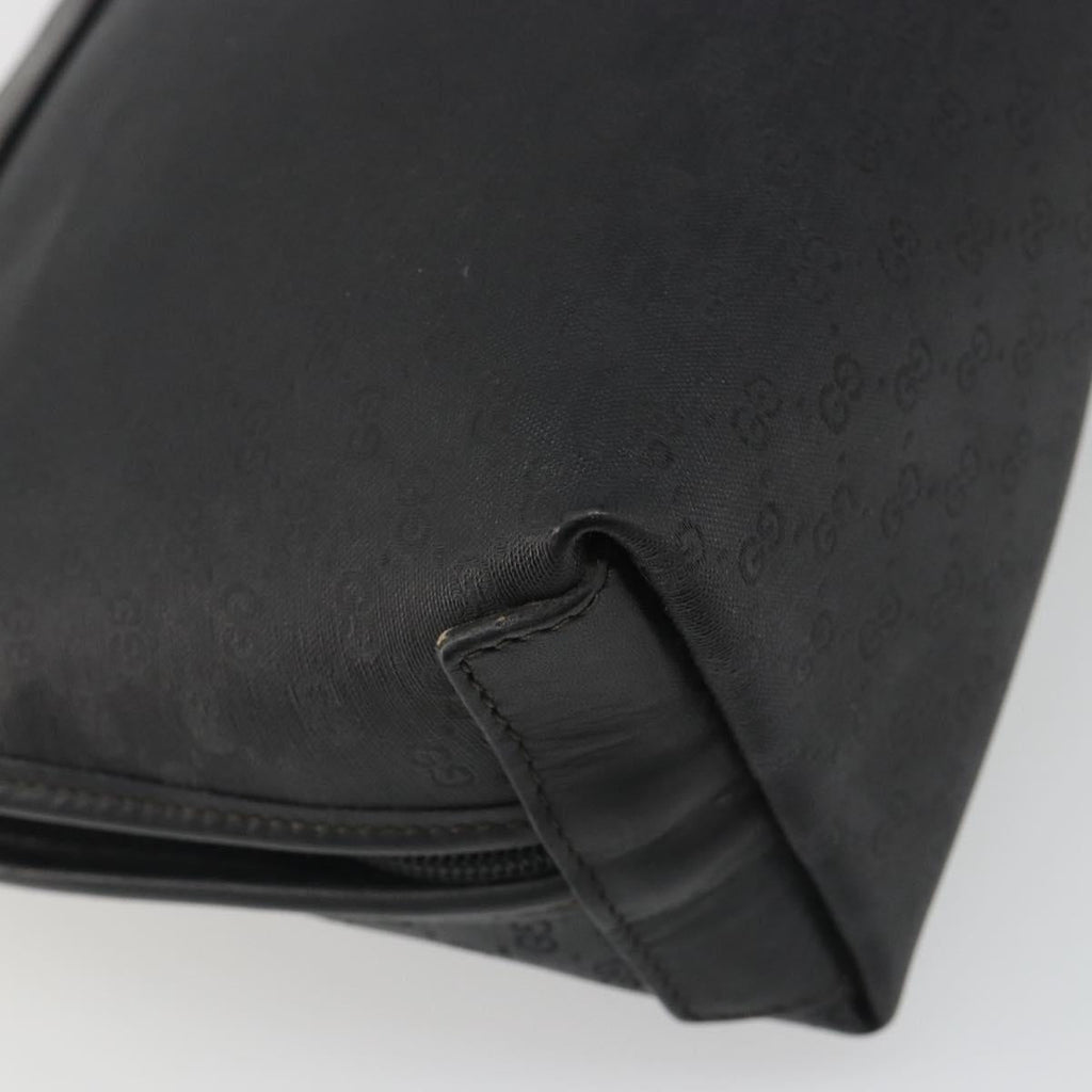 GUCCI Micro GG Supreme Clutch Bag PVC Black Gold 014 58 0198 Auth mr2532