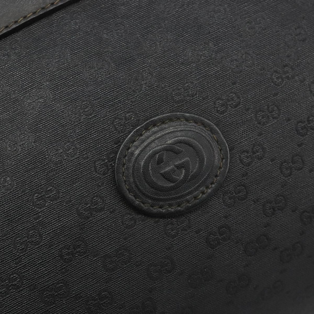 GUCCI Micro GG Supreme Clutch Bag PVC Black Gold 014 58 0198 Auth mr2532