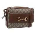 GUCCI GG Supreme Shoulder Bag PVC Beige Gold Tone 645454 Auth mr2966V