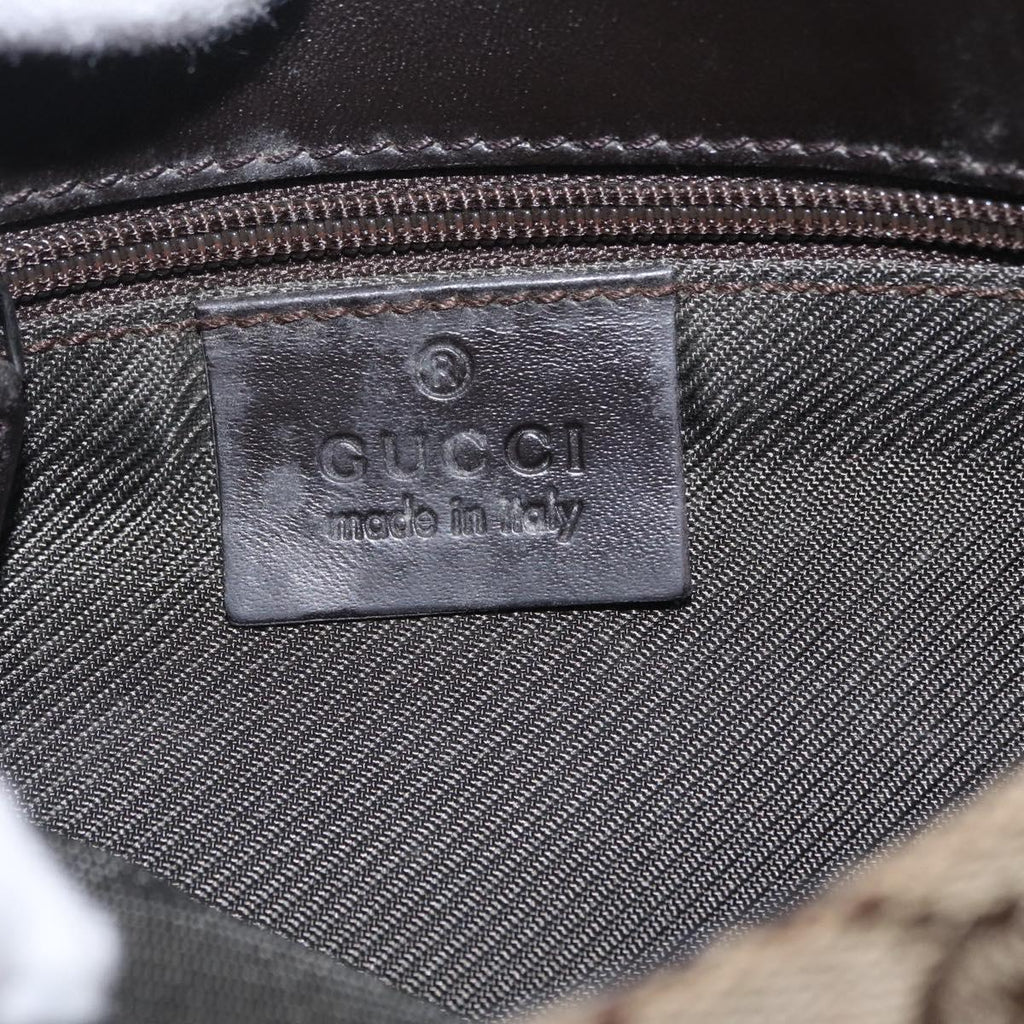 GUCCI GG Canvas Waist bag Beige Silver 92543 Auth mr3166