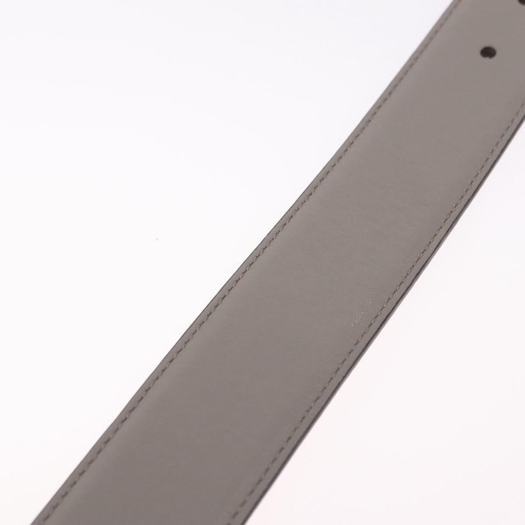 GUCCI Belt Leather 37.4"" Gray Gold 409417 Auth mr3188A