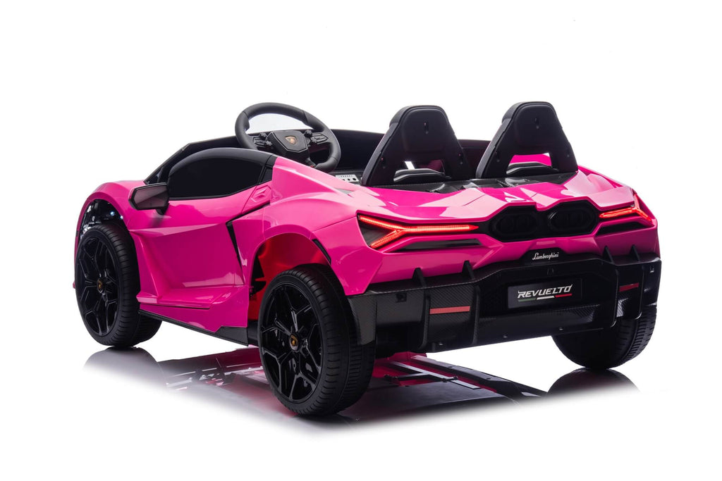 24V / 9 MPH Lamborghini Revuelto Two-Seater Kids Ride On Car – Pink