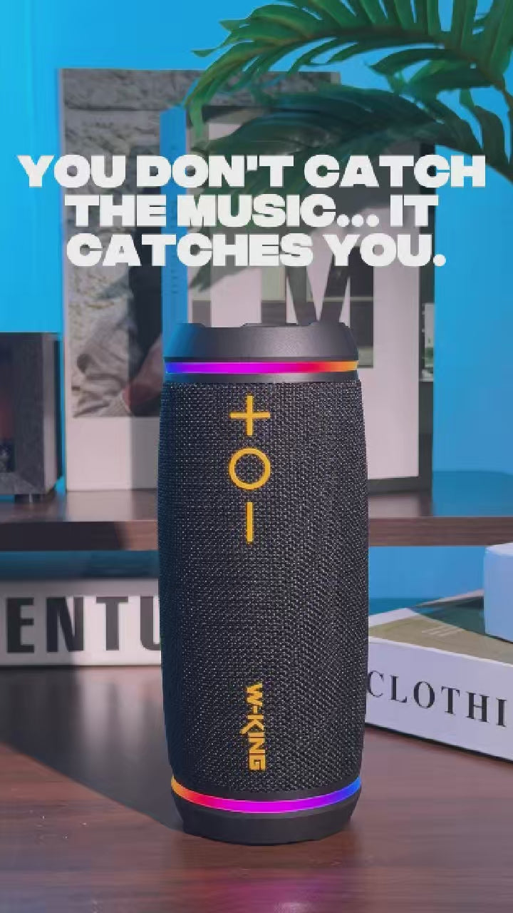 W-King D220 40W Portable Bluetooth 5.4 Speaker Waterproof Outdoor TWS Subwoofer HiFi Stereo Sound Box RGB Light FM Radio TF Card