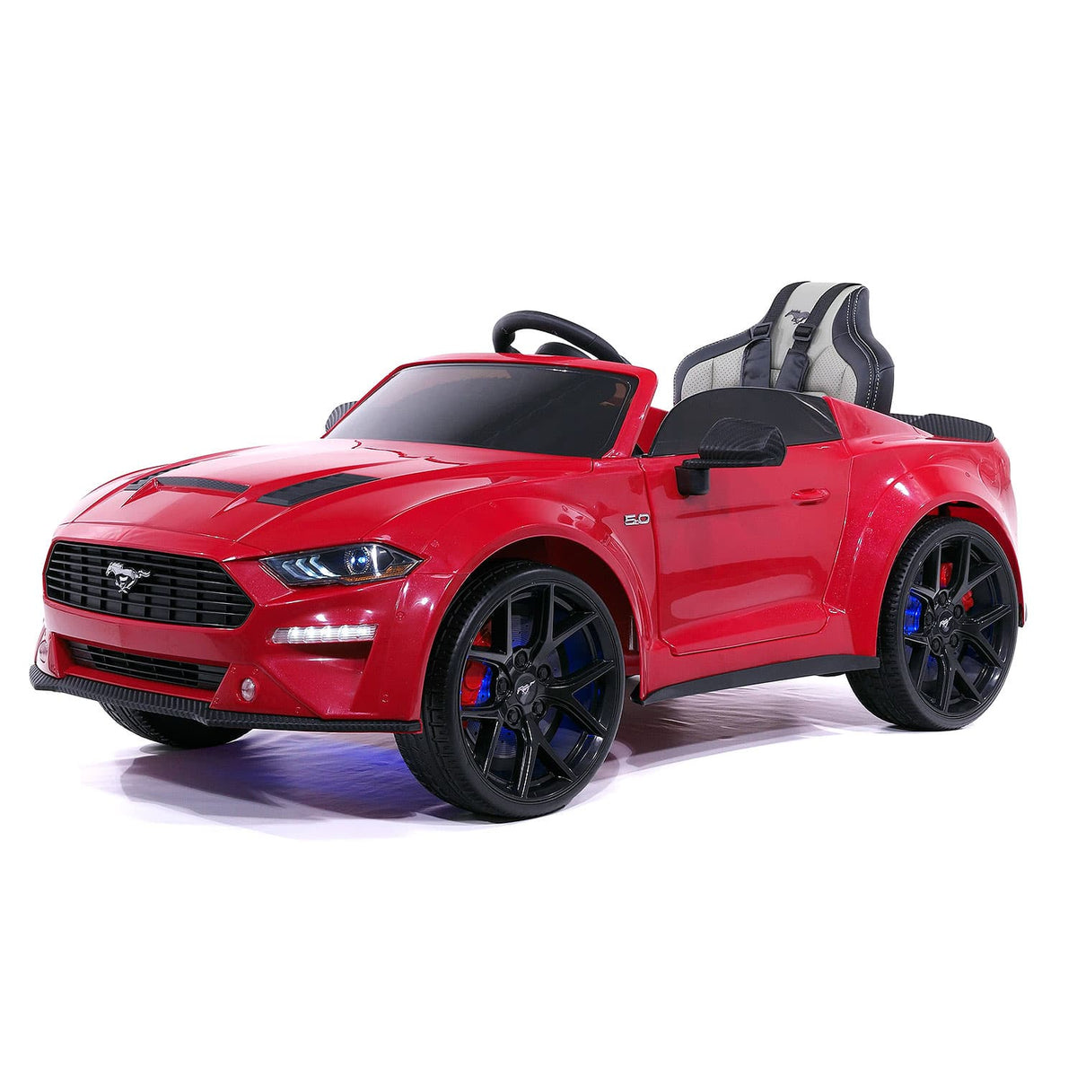 Ford Mustang GT Custom Edition 24V Kids Ride-On Car with R/C Parental Remote | Cherry Red