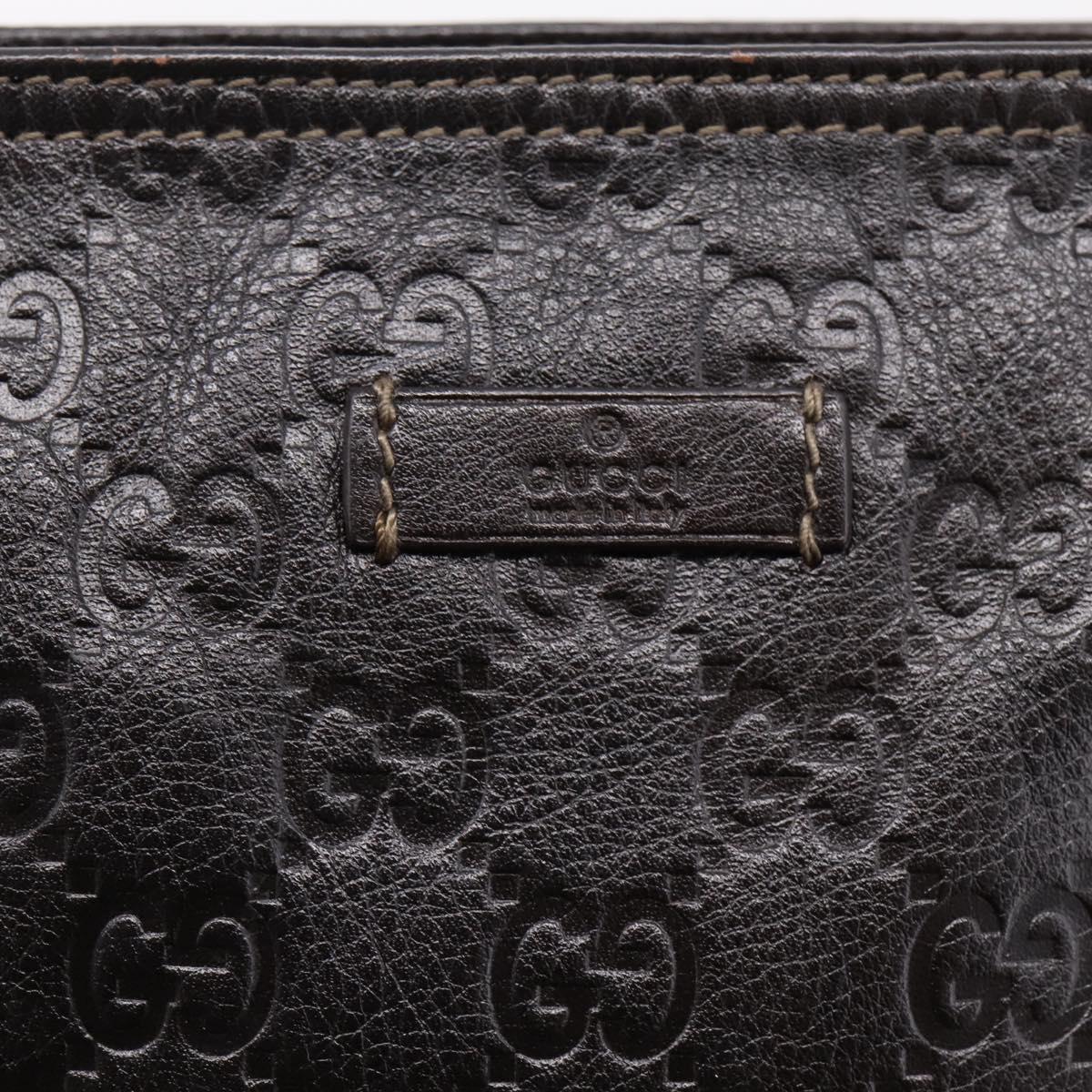 GUCCI GuccissimaGG Shoulder Bag Leather Dark Brown Gold Tone 201538 Auth SW2875V