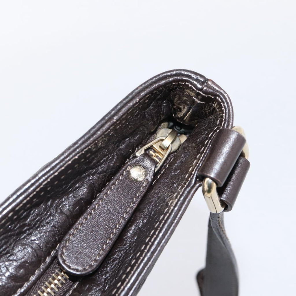 GUCCI GuccissimaGG Shoulder Bag Leather Dark Brown Gold Tone 201538 Auth SW2875V