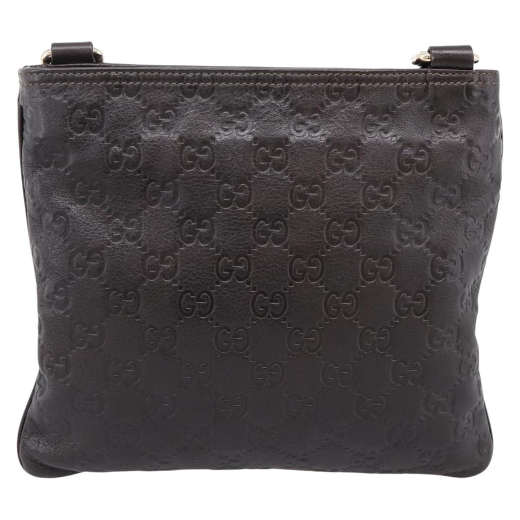 GUCCI GuccissimaGG Shoulder Bag Leather Dark Brown Gold Tone 201538 Auth SW2875V
