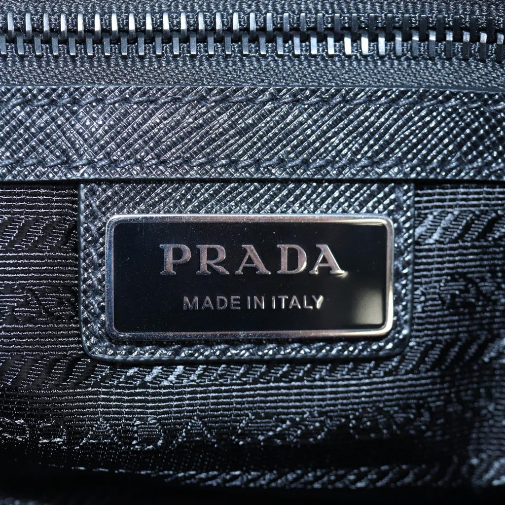 PRADA Boston Bag Nylon Leather 2way Black Silver 2VC007 Auth yk20779SAV