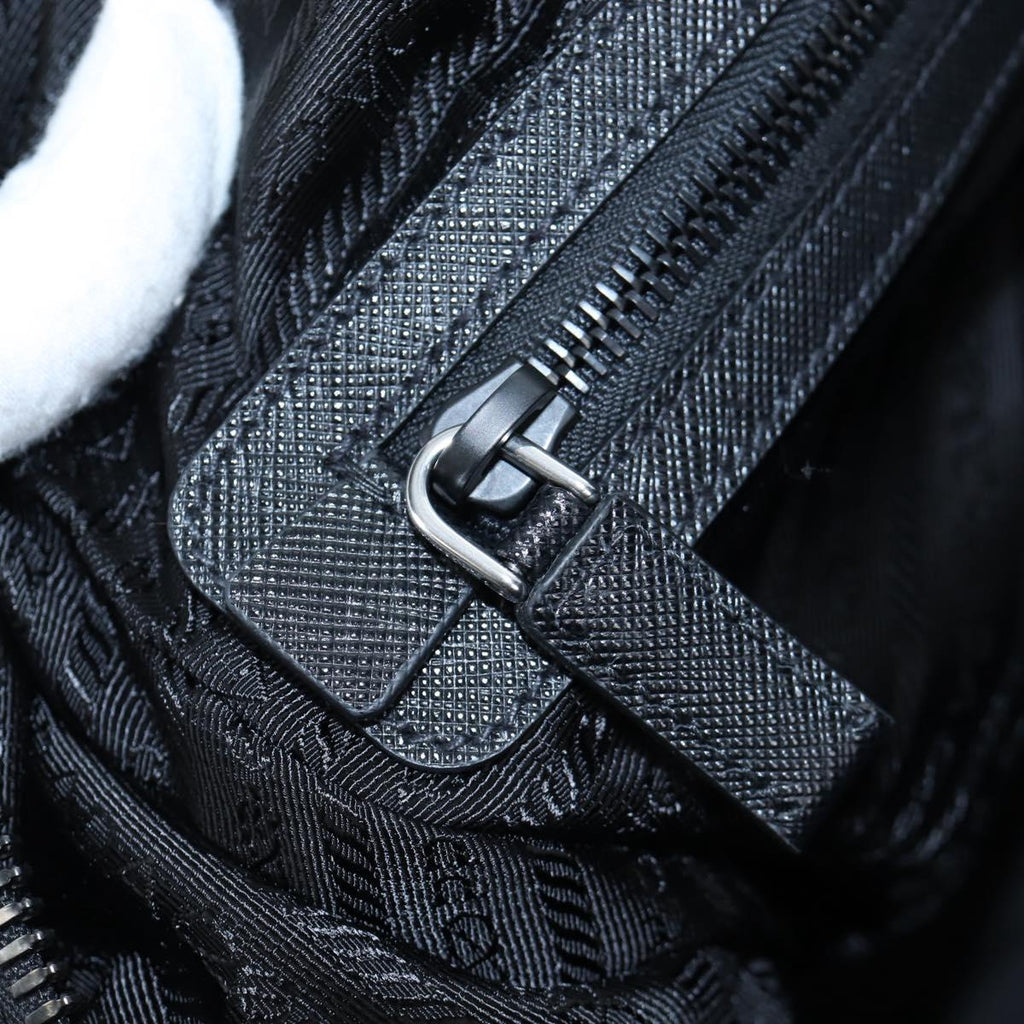 PRADA Boston Bag Nylon Leather 2way Black Silver 2VC007 Auth yk20779SAV