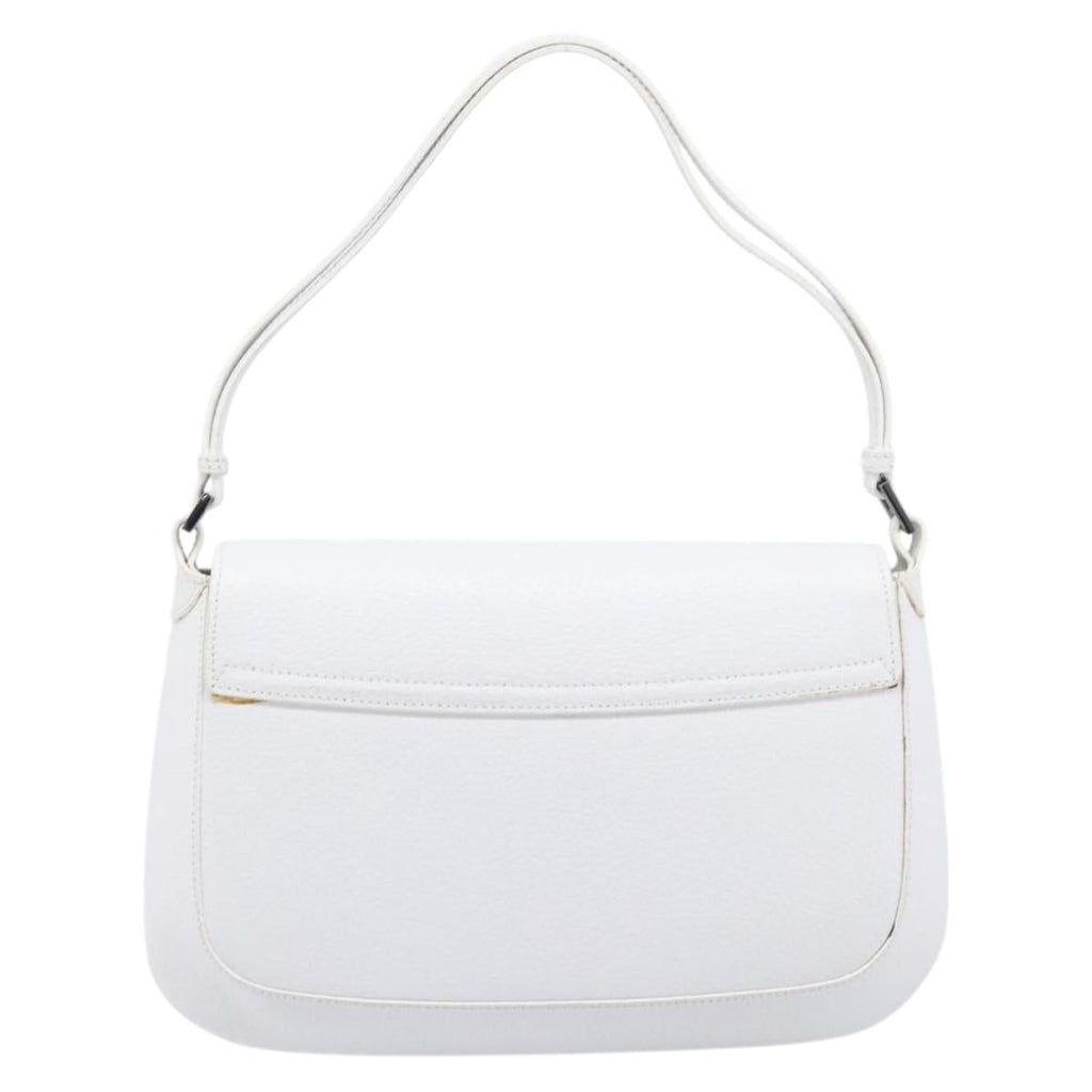 GUCCI Shoulder Bag Leather White Silver 001 3823 Auth yk21008V